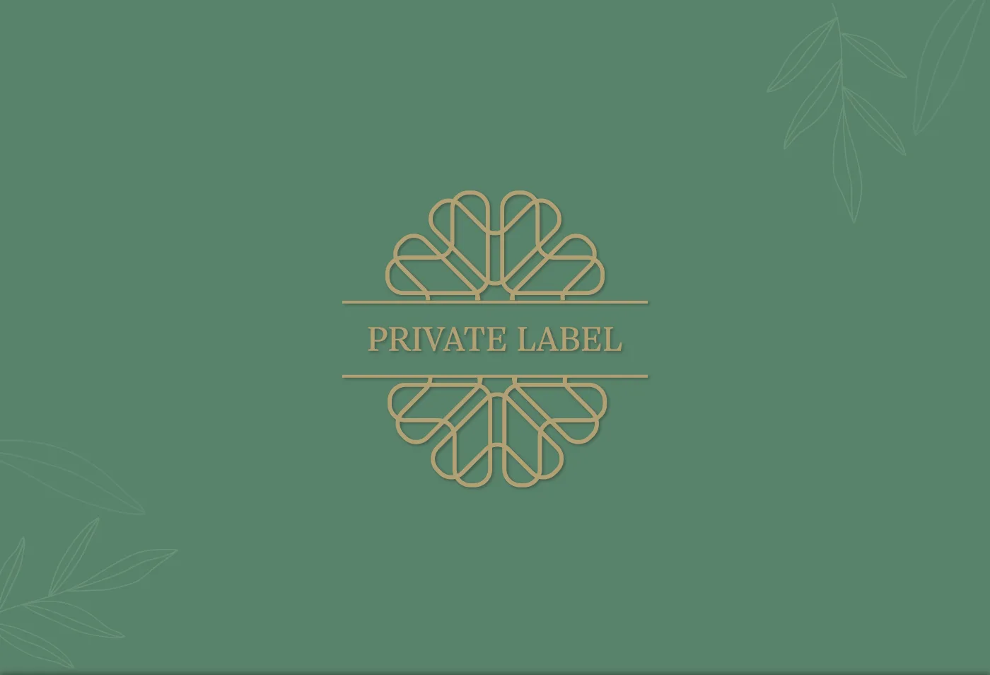Emblema Private Label in oro su fondo verde, per le etichette di Pistacchio S.p.A.